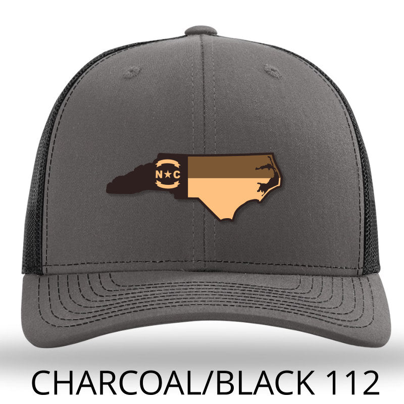 NC Outline Etched Leather  Charcoal Black - Lost Wando Outfitters