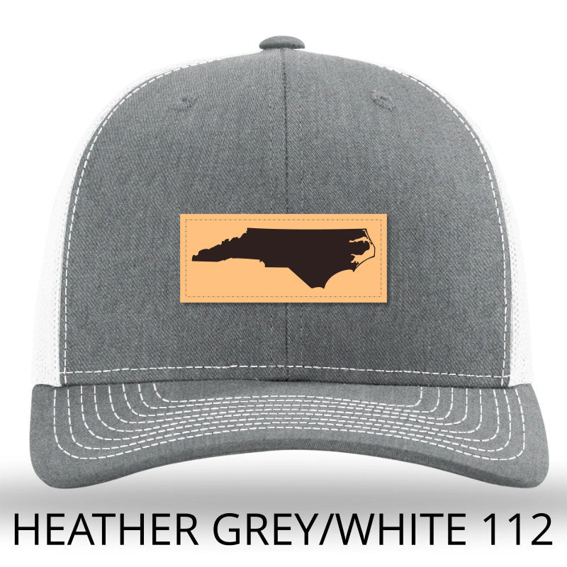 Load image into Gallery viewer, Lost Wando Outfitters NC Rectangle Leather Patch Hat: Heather Grey-White - Lost Wando Outfitters
