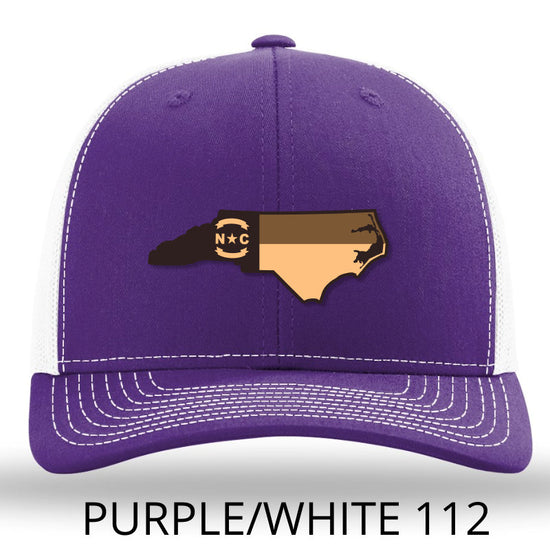 Load image into Gallery viewer, NC Etched Leather Outline Hat -Purple-White - Lost Wando Outfitters
