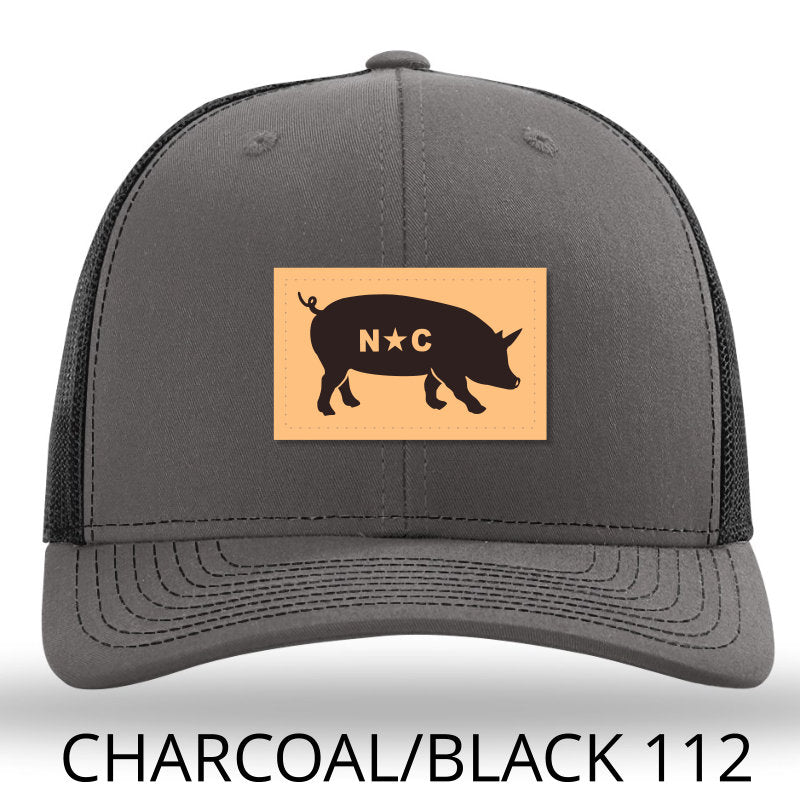 NC Pig Leather Patch - Charcoal - Black - Lost Wando Outfitters