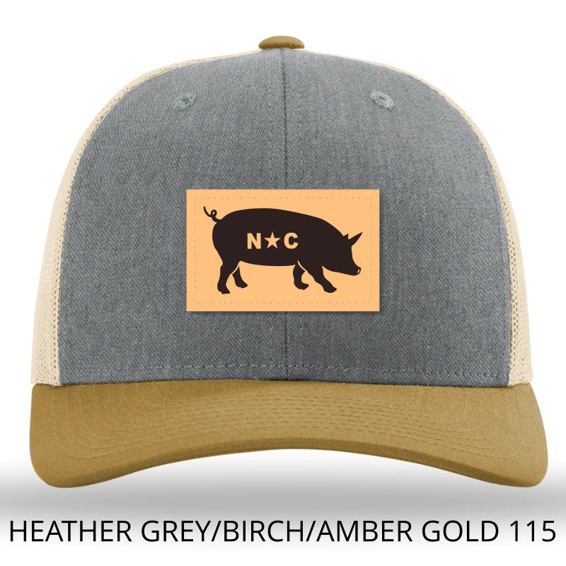 NC Pig Leather Patch - Heather Grey- Birch - Amber Gold - Lost Wando Outfitters