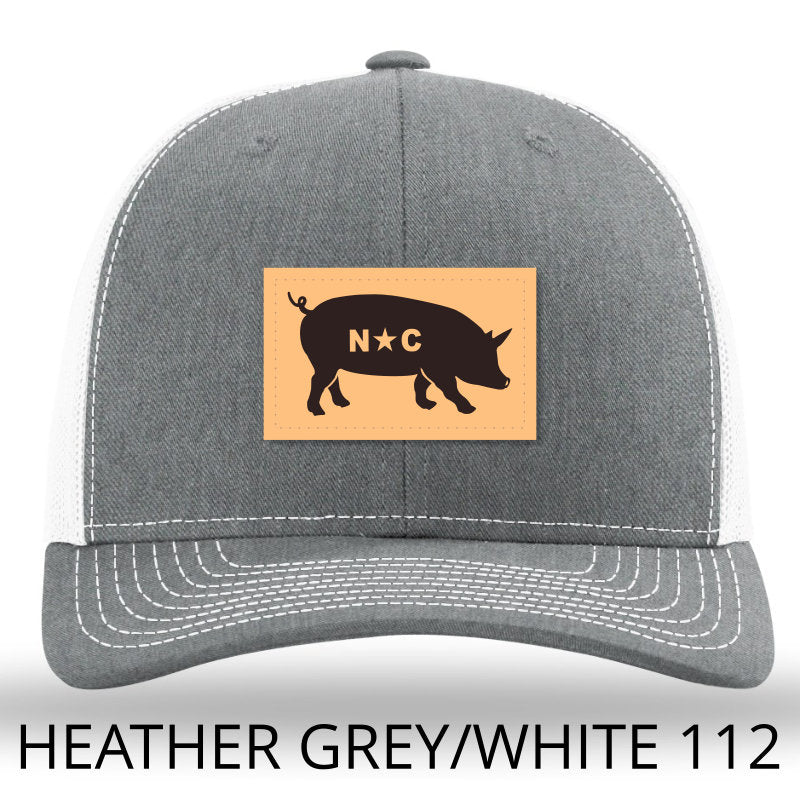 NC Pig Leather Patch - Heather Grey - White - Lost Wando Outfitters