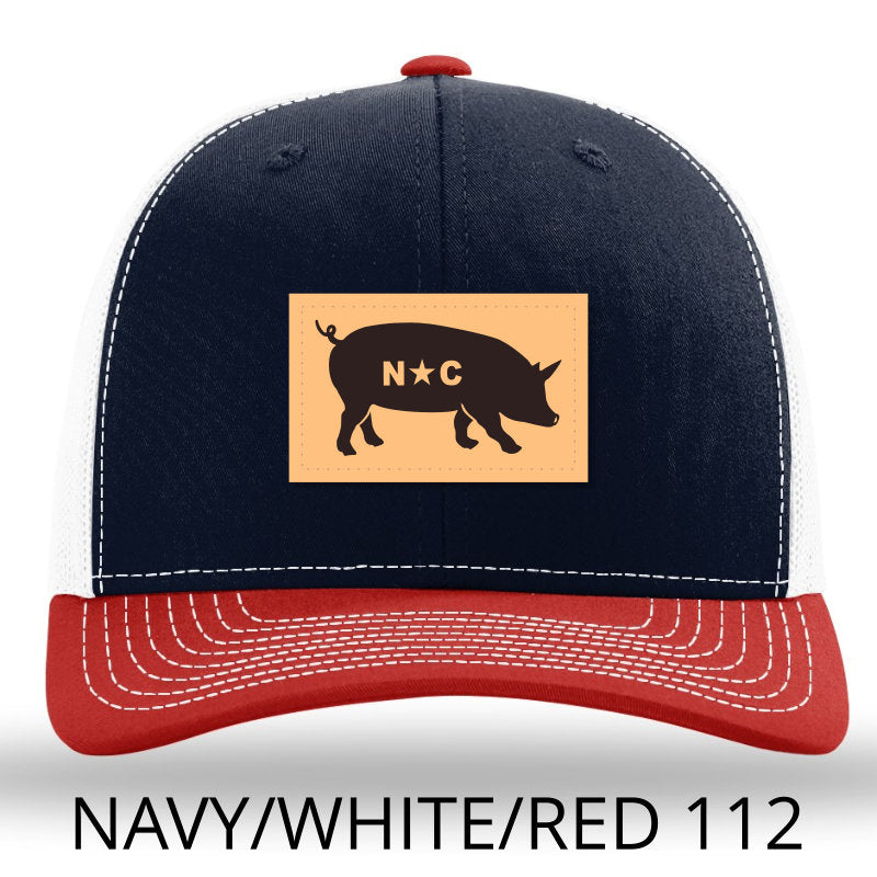 NC Pig Leather Patch - Navy -White - Red - Lost Wando Outfitters