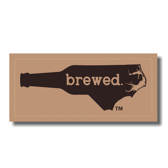 Load image into Gallery viewer, NC Brewed Leather Patch - Heathered Navy - Light Grey Richardson 115 - Lost Wando Outfitters

