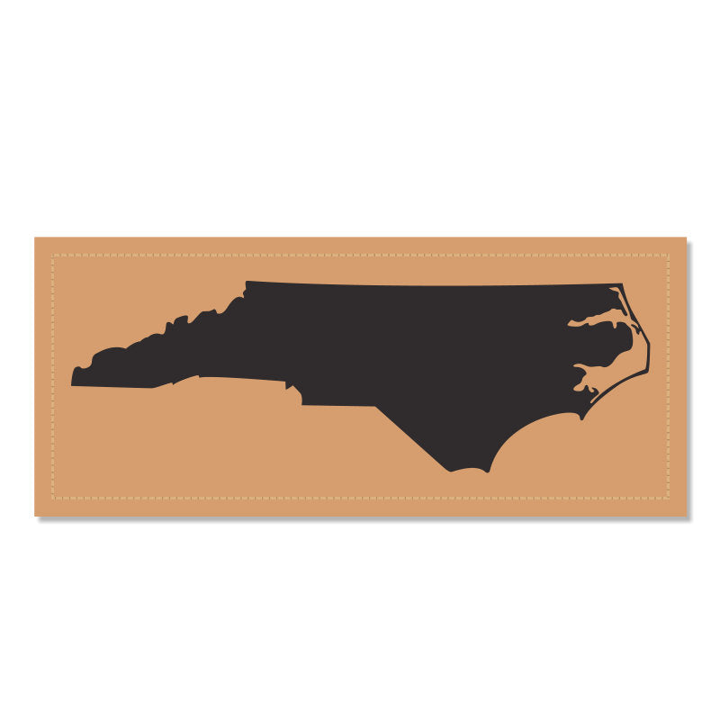 NC Outline Rectangle Leather Patch Charcoal Black Richardson 112 - Lost Wando Outfitters