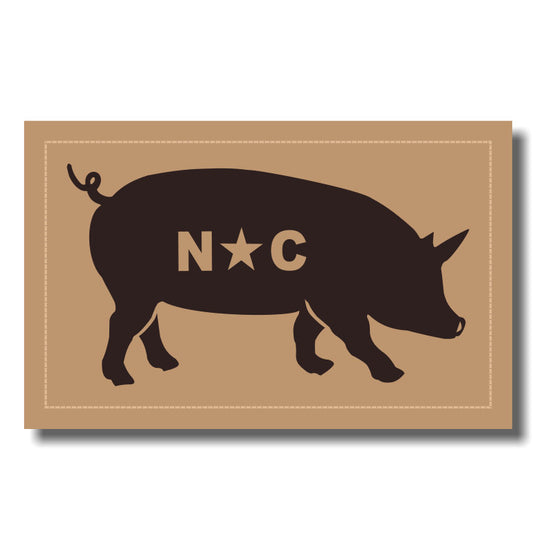 NC Pig Leather Patch - Heather Grey - White - Lost Wando Outfitters