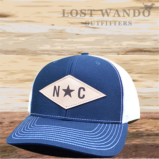 N*C Diamond Leather Patch -Navy - White - Lost Wando Outfitters