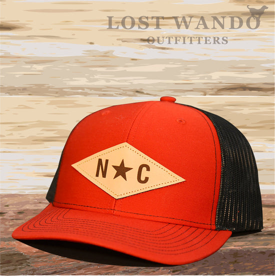 Load image into Gallery viewer, N*C Diamond Leather Patch - Red - Black Lost Wando Outfitters - Lost Wando Outfitters
