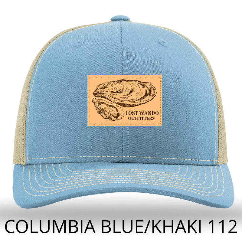 Oyster Leather Patch Hat Columbia Blue - Khaki  Lost Wando Outfitters - Lost Wando Outfitters