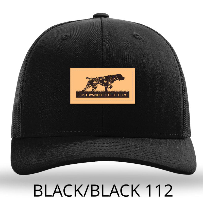 Pointer Leather Patch Hat Black-Black - Lost Wando Outfitters