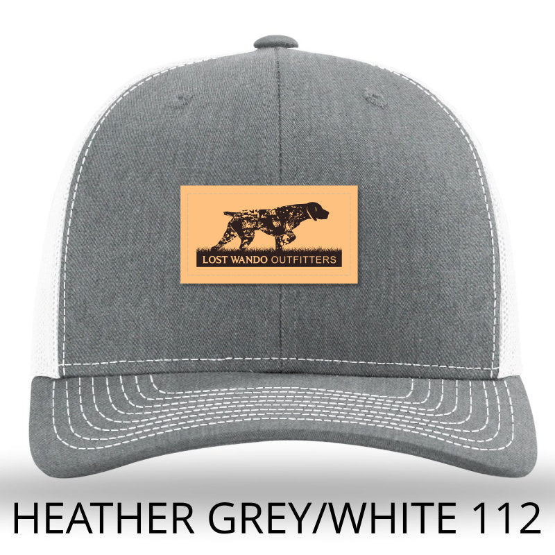 Pointer Leather Patch Hat Heather Grey -White - Lost Wando Outfitters