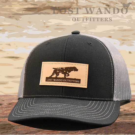 Pointer Leather Patch Hat Black-Charcoal - Lost Wando Outfitters