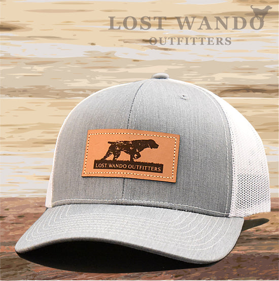 Pointer Leather Patch Hat Heather Grey -White - Lost Wando Outfitters