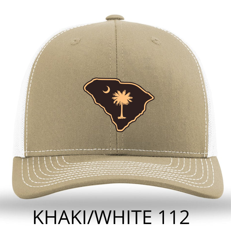 SC Etched Leather Outline Hat -Khaki-White Lost Wando - Lost Wando Outfitters