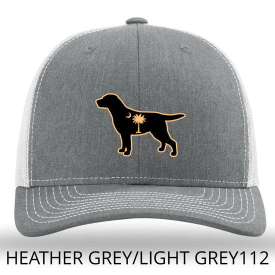 Load image into Gallery viewer, SC Lab Leather Patch Trucker Hat- Heather Grey/Ligh Grey Richardson 115 Lost Wando Outfitters - Lost Wando Outfitters
