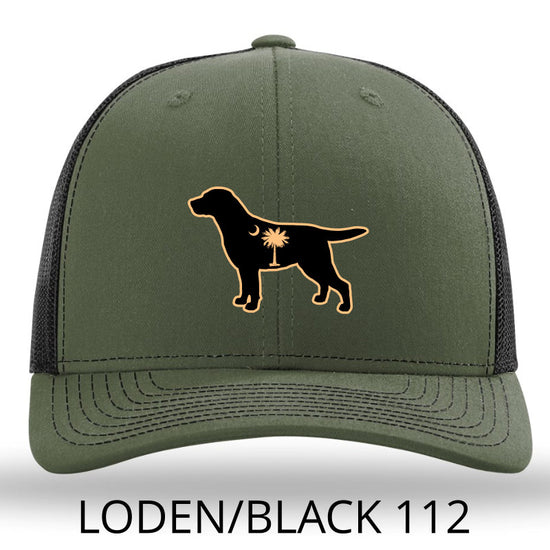 SC Lab Leather Patch Trucker Hat- Loden-Black Richardson 112 Lost Wando Outfitters - Lost Wando Outfitters