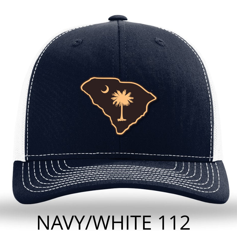 SC Etched Leather Outline Hat -Navy-White Lost Wando - Lost Wando Outfitters