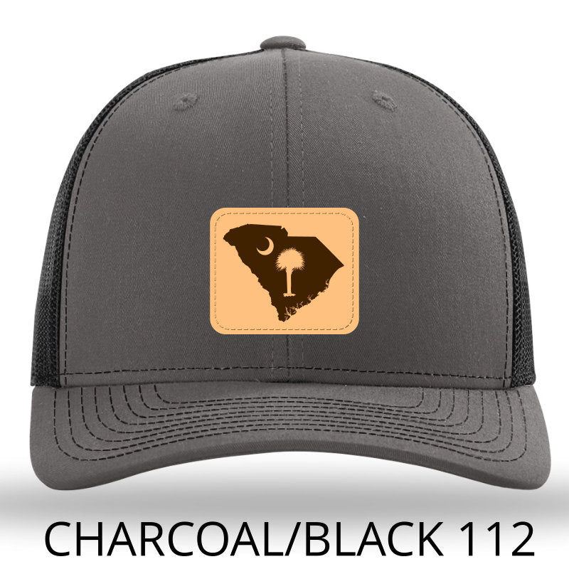 SC Outline Rectangle Leather Patch- Charcoal Black- Richardson 112 Trucker Hat - Lost Wando Outfitters - Lost Wando Outfitters