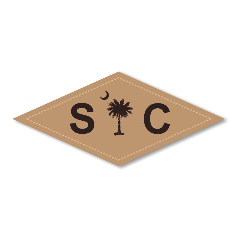 SC Diamond Palmetto-Moon Leather Patch hat Columbia Blue - Khaki - Lost Wando Outfitters