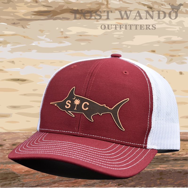 SC Marlin Etched Leather -Cardinal White Lost Wando Outfitters - Lost Wando Outfitters