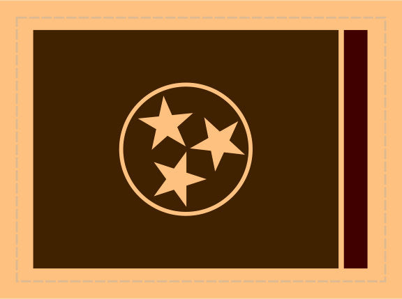 Tennessee Flag Leather Outline Patch Hat Navy-White-Red Richardson 112 - Lost Wando Outfitters - Lost Wando Outfitters