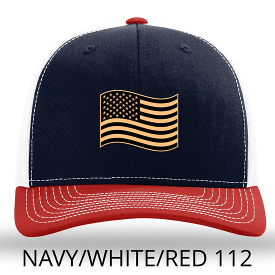 American Flag - Leather patch hat - Navy-White-Red Lost Wando Outfitters Richardson 112P - Lost Wando Outfitters