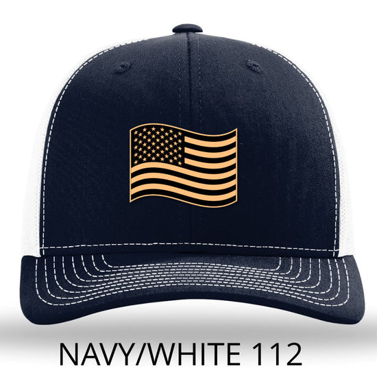 American Flag - Leather patch hat - Navy-White Lost Wando Outfitters Richardson 112 - Lost Wando Outfitters