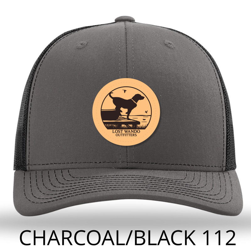 Wando Ready to Go Charcoal-Black Leather Patch Hat Lost Wando Outfitters - Lost Wando Outfitters