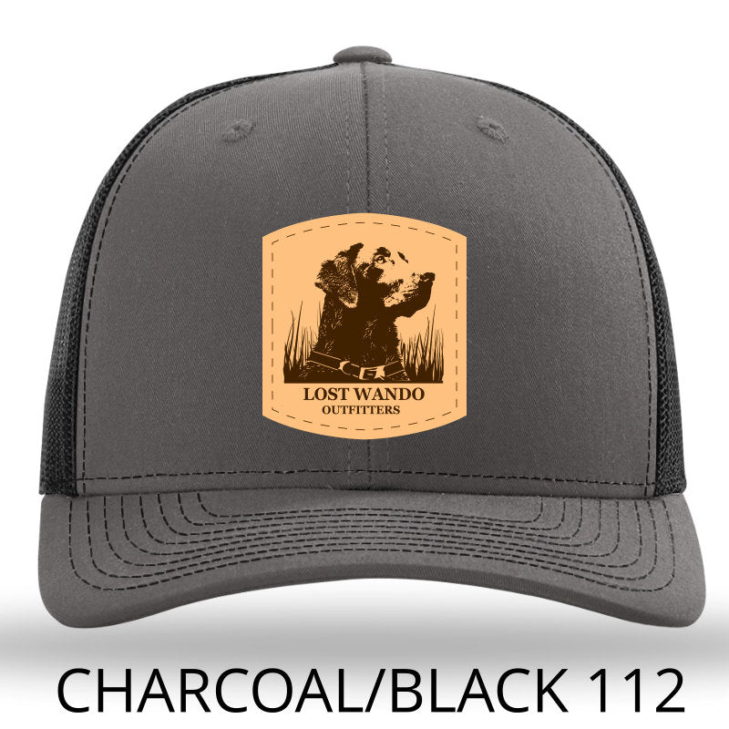 Wando Stay Charcoal-Black Leather Patch Richardson 112 Snapback Hat- Lost Wando Outfitters - Lost Wando Outfitters