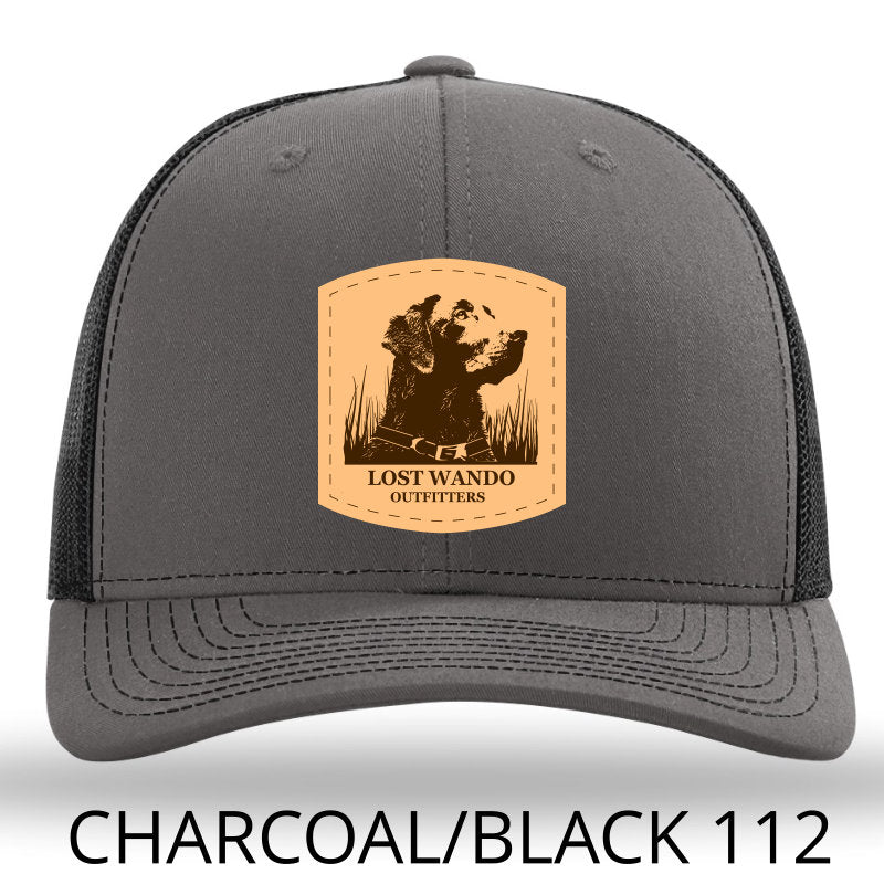 Load image into Gallery viewer, Wando Stay Charcoal-Black Leather Patch Richardson 112 Snapback Hat- Lost Wando Outfitters - Lost Wando Outfitters
