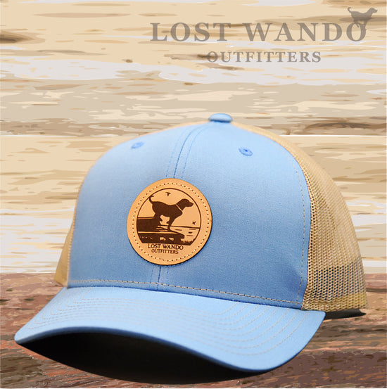 Wando Ready to Go Columbia Blue-Khaki Leather Patch Hat Lost Wando Outfitters - Lost Wando Outfitters