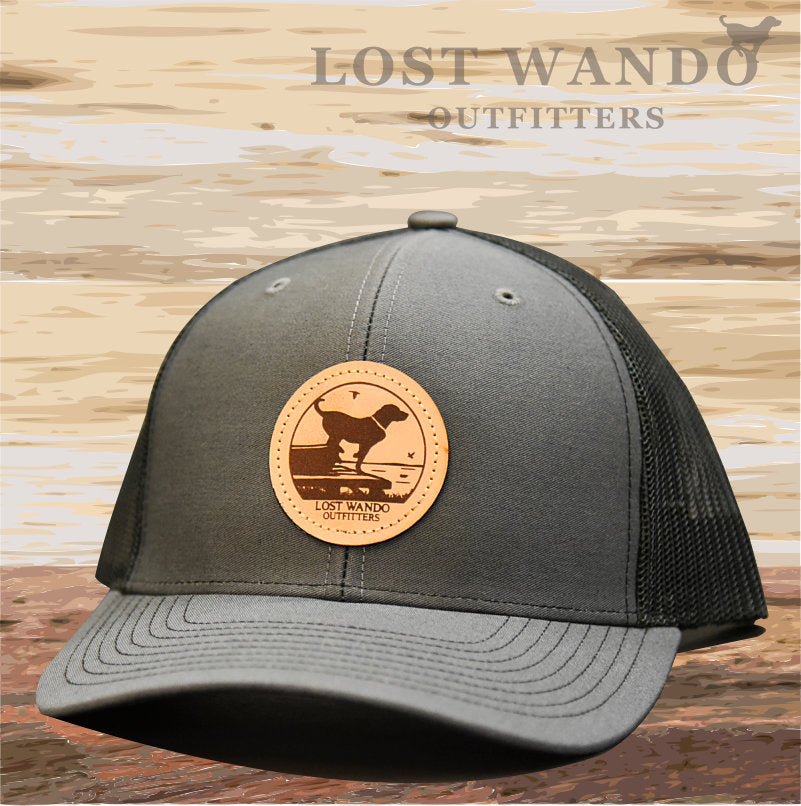 Wando Ready to Go Charcoal-Black Leather Patch Hat Lost Wando Outfitters - Lost Wando Outfitters