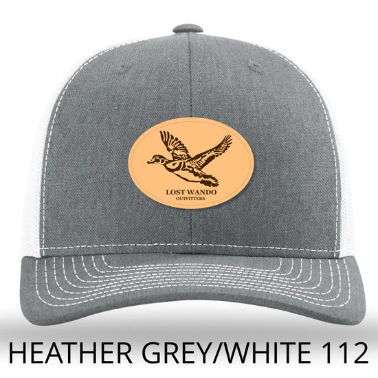 Load image into Gallery viewer, Wood Duck Heather Grey-White Leather Patch Richardson 112 Hat Lost Wando Outfitters - Lost Wando Outfitters
