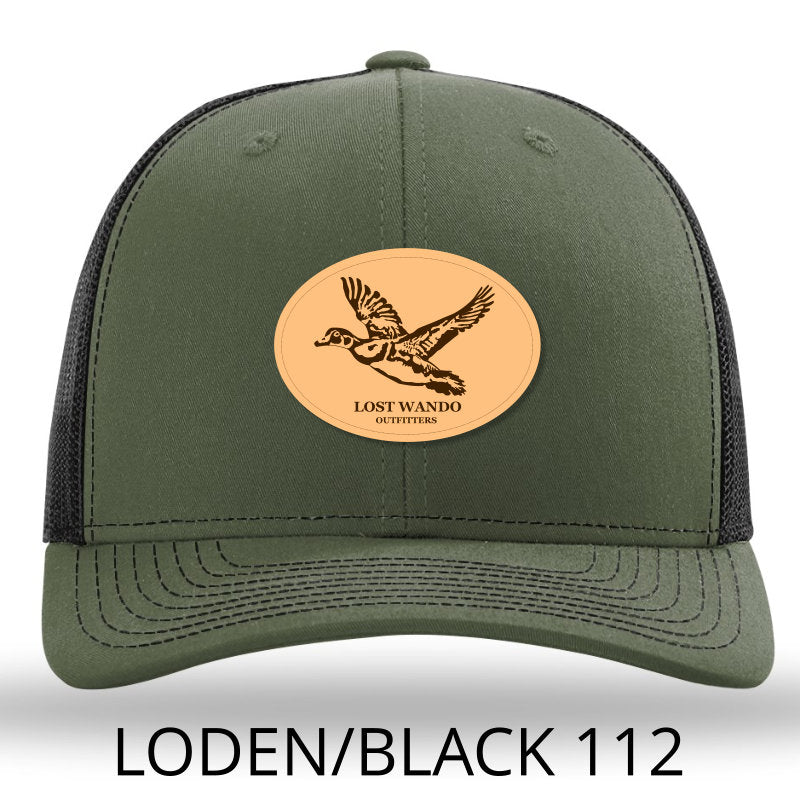 Wood Duck Loden-Black Leather Patch Richardson 112 Hat Lost Wando Outfitters - Lost Wando Outfitters